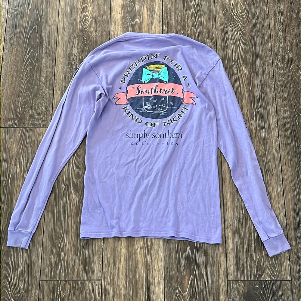 Simply Southern Preppin For A Southern Kind Of Night Long Sleeve Shirt SZ Small